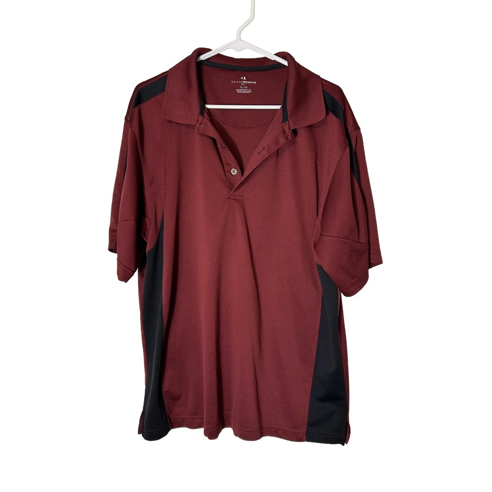 Grand Slam Golf Polo Shirt Burgundy Black XL‎ Mens Short Sleeve Performance